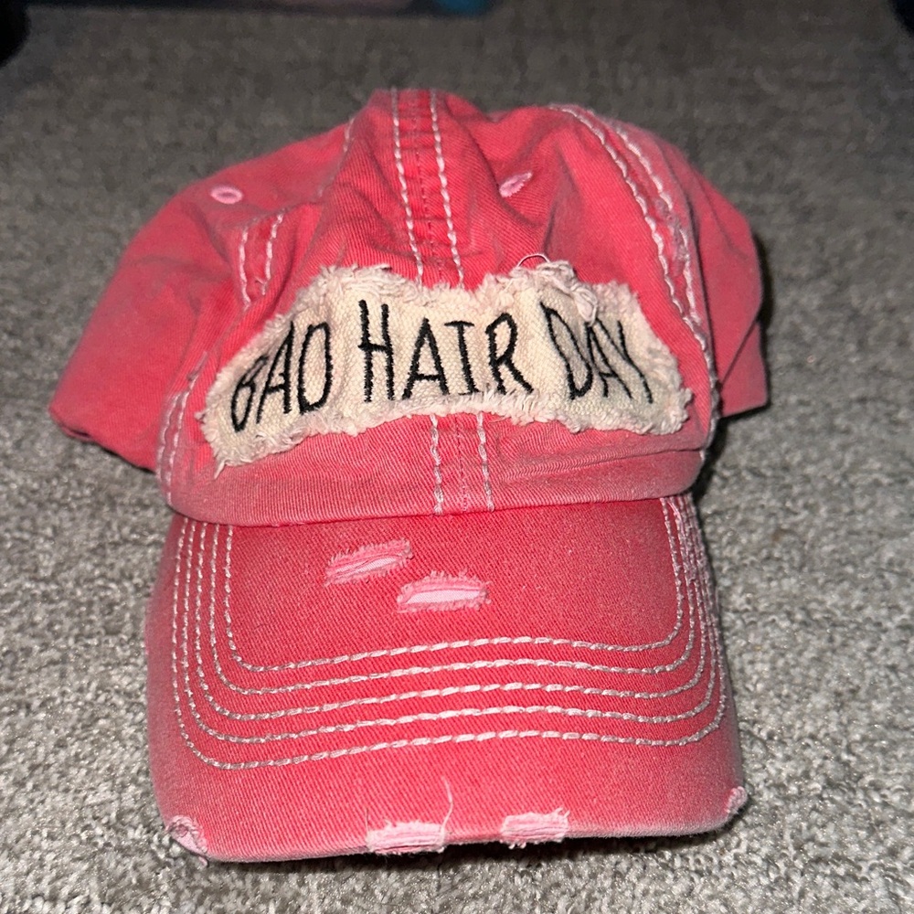 Casual Pink Distressed Cap